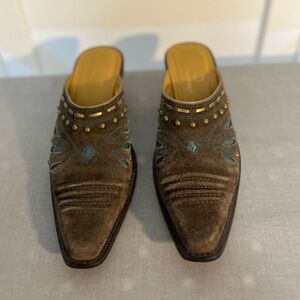 Cole Haan Suede Cowgirl Clogs